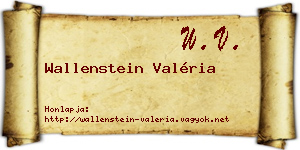 Wallenstein Valéria névjegykártya